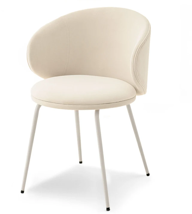 Mebel Partner STILINGAS VELVETINĖS SVETAINES KĖDĖS, CINDY, KREMINIS, PILKAS PAGRINDAS
