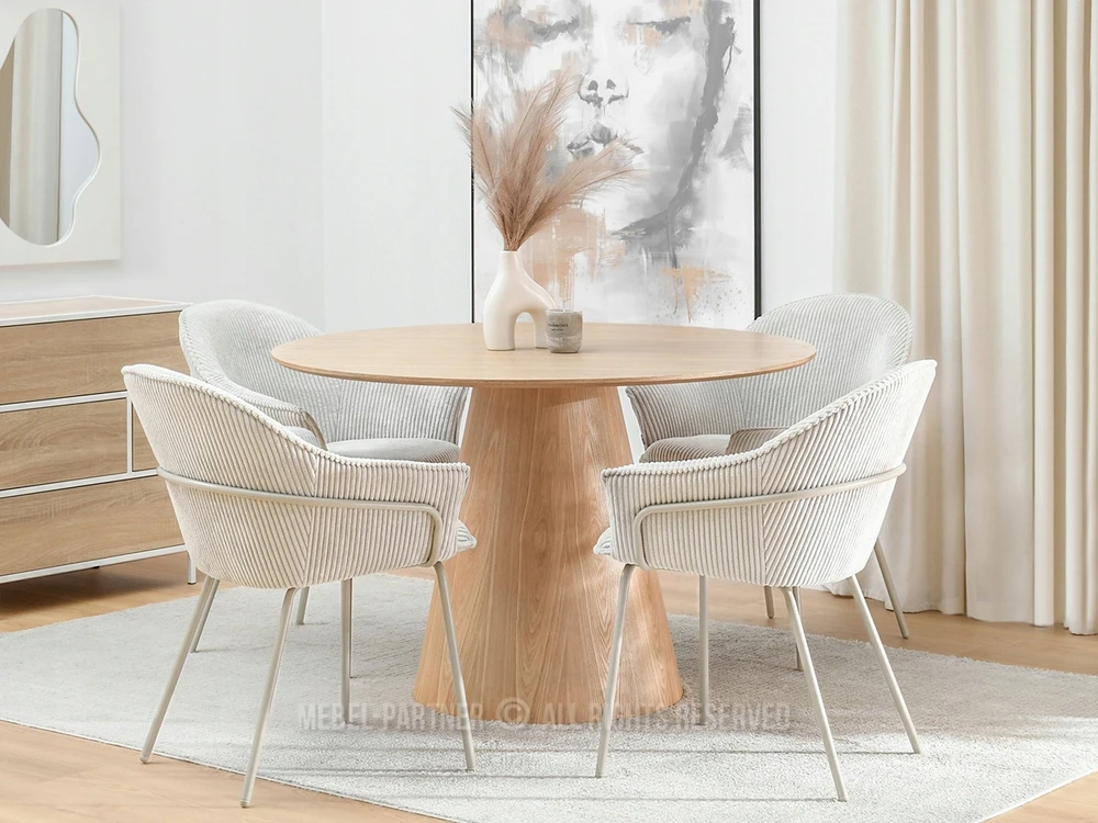 Mebel Partner ŠVIESUS VIVIEN ŠVIESIAI BEIGE VIDUTINĖ KĖDĖ SU SMĖLĖS KOJĖLĖMIS