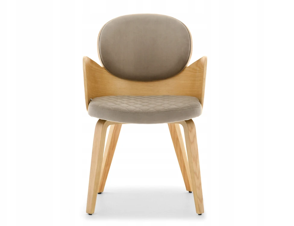 Mebel Partner VELIURINĖ KĖDĖ IŠ lenktos MEDIENOS SU PATOGIAIS RANKIAIS ARIA OAK EEŻ