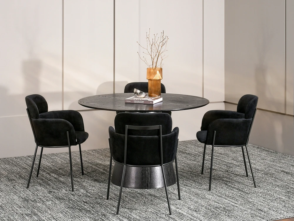 Mebel Partner VELIURINĖ KĖDĖ SU porankiais SVETAINEI BIAGIO Juodas