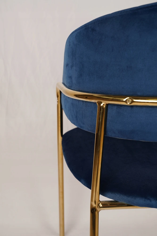 Meble Jeziorny GLAMOUR KĖDĖ, AUKSINĖS KOJELĖS, DYGTAS VELVET NAVY NAVY