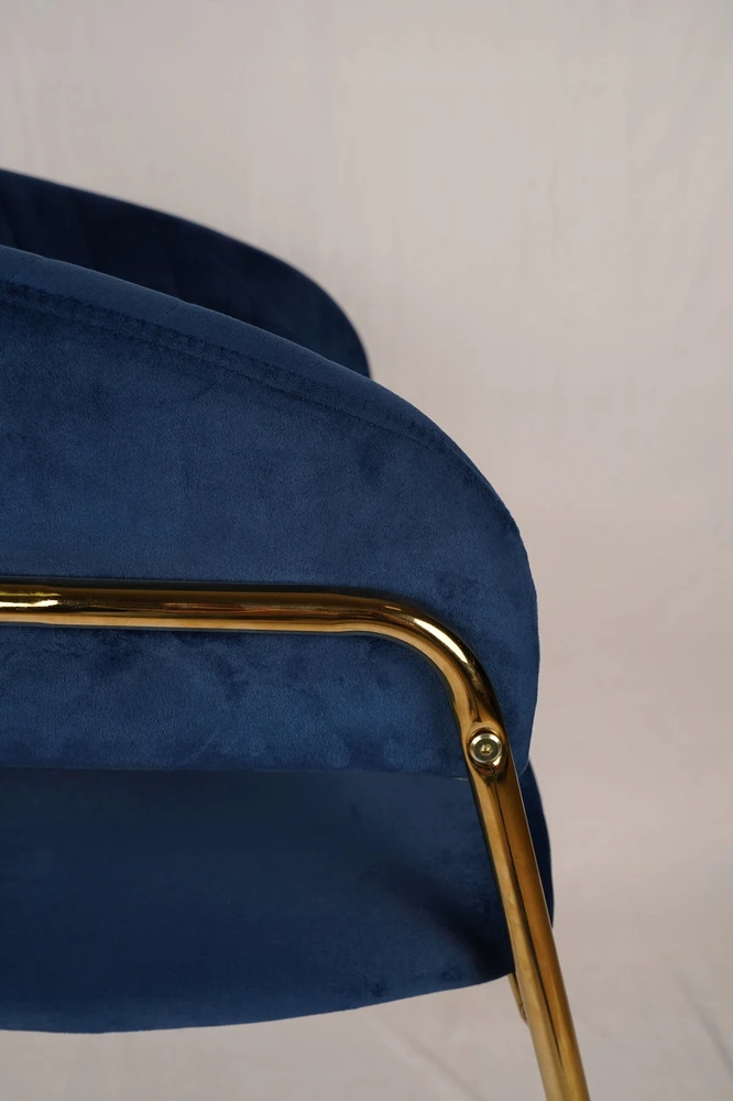 Meble Jeziorny GLAMOUR KĖDĖ, AUKSINĖS KOJELĖS, DYGTAS VELVET NAVY NAVY