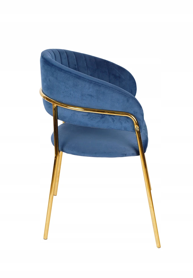 Meble Jeziorny GLAMOUR KĖDĖ, AUKSINĖS KOJELĖS, DYGTAS VELVET NAVY NAVY
