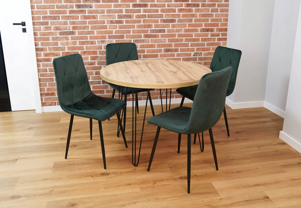 Meble Moskaa HOMCOM valgomojo kėdės 2 modernių virtuvės kėdžių rinkinys Scandi dizainas svetainės kėdė minkšta kėdė biuro kėdė velvetas metalas žalia 52x54x79cm