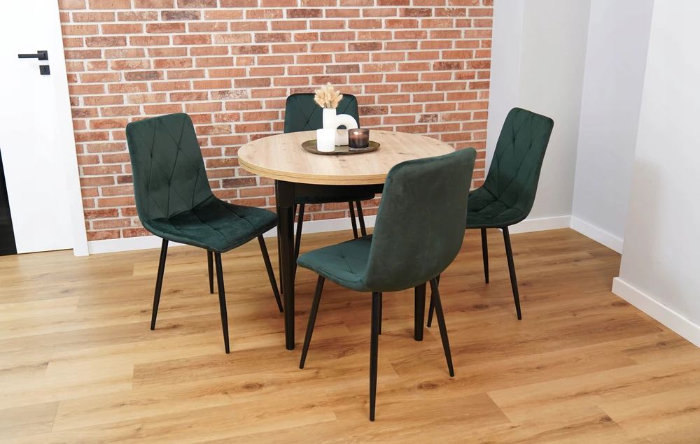 Meble Moskaa HOMCOM valgomojo kėdės 2 modernių virtuvės kėdžių rinkinys Scandi dizainas svetainės kėdė minkšta kėdė biuro kėdė velvetas metalas žalia 52x54x79cm