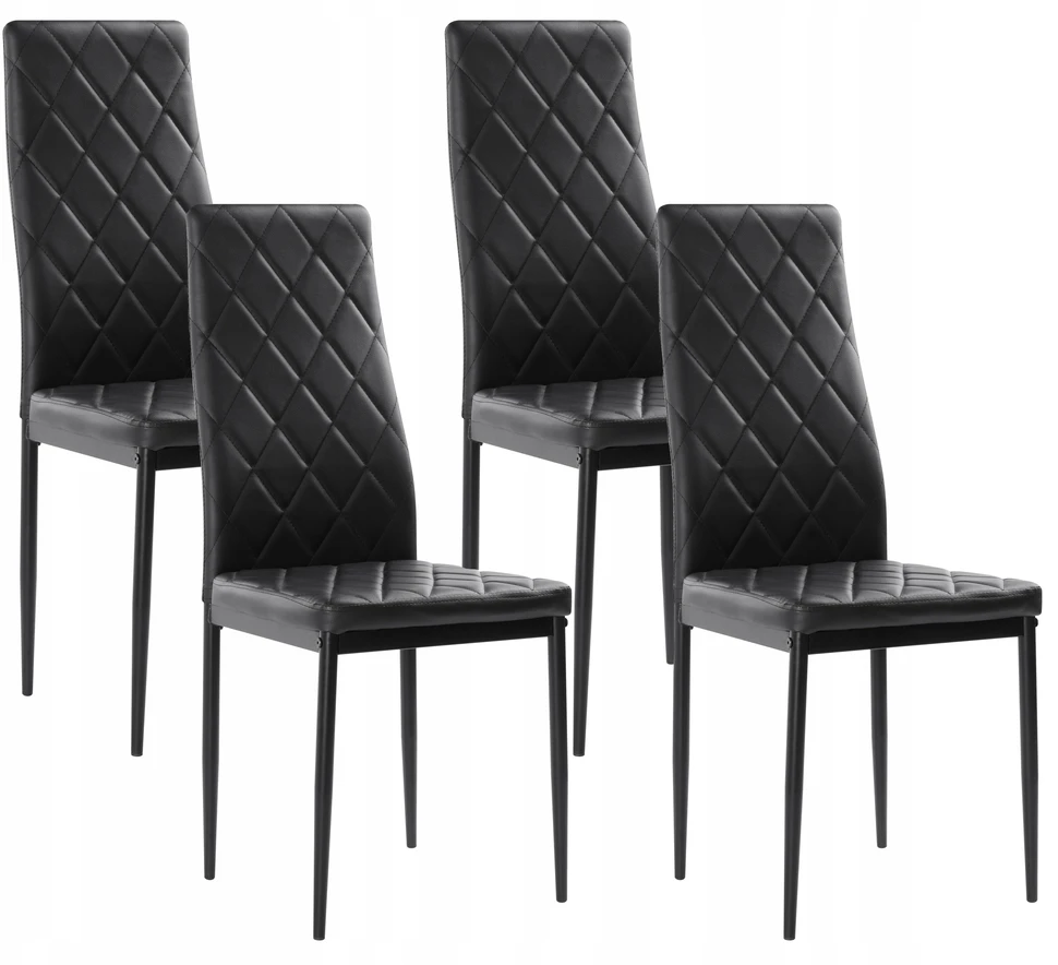 Meblowe Love 4x MODERNIOS JUODOS ODINĖS ROMBY KĖDĖS 258A
