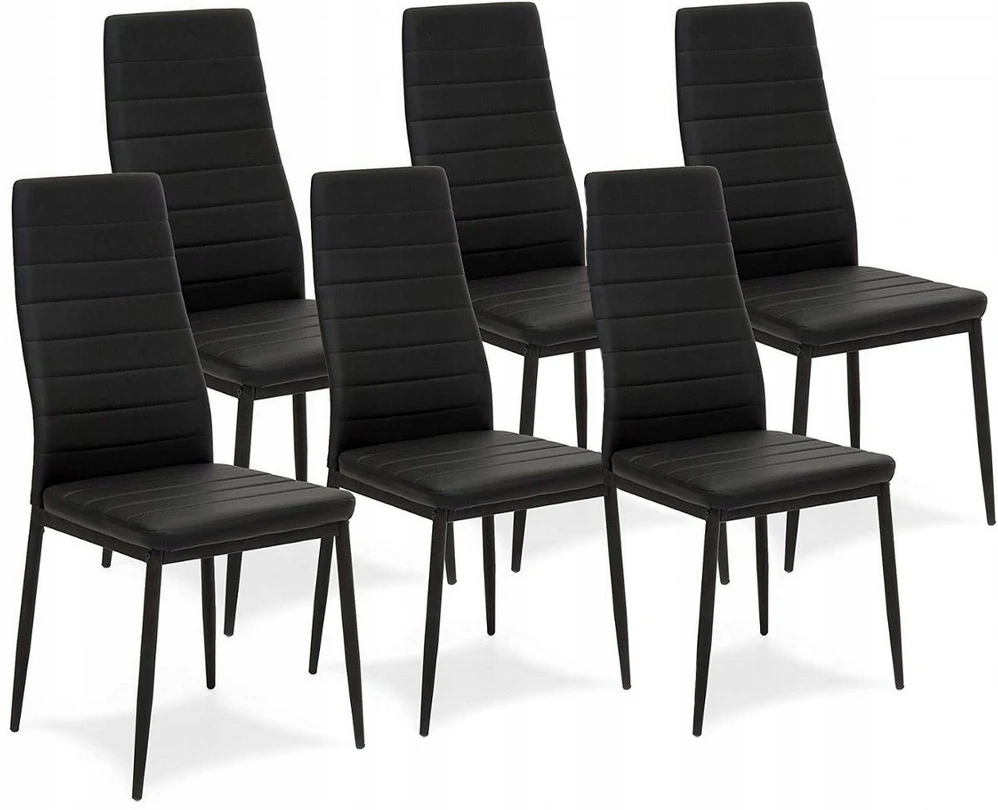 Meblowe Love 6x MODERNIOS JUODOS ODINĖS KĖDĖS SVETAINEI 258