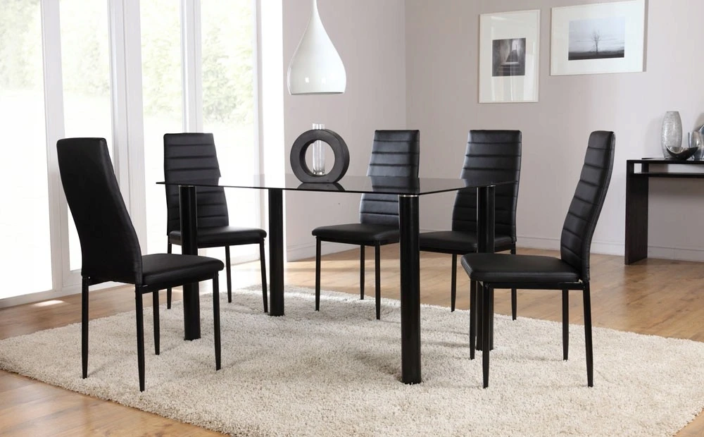 Meblowe Love 6x MODERNIOS JUODOS ODINĖS KĖDĖS SVETAINEI 258
