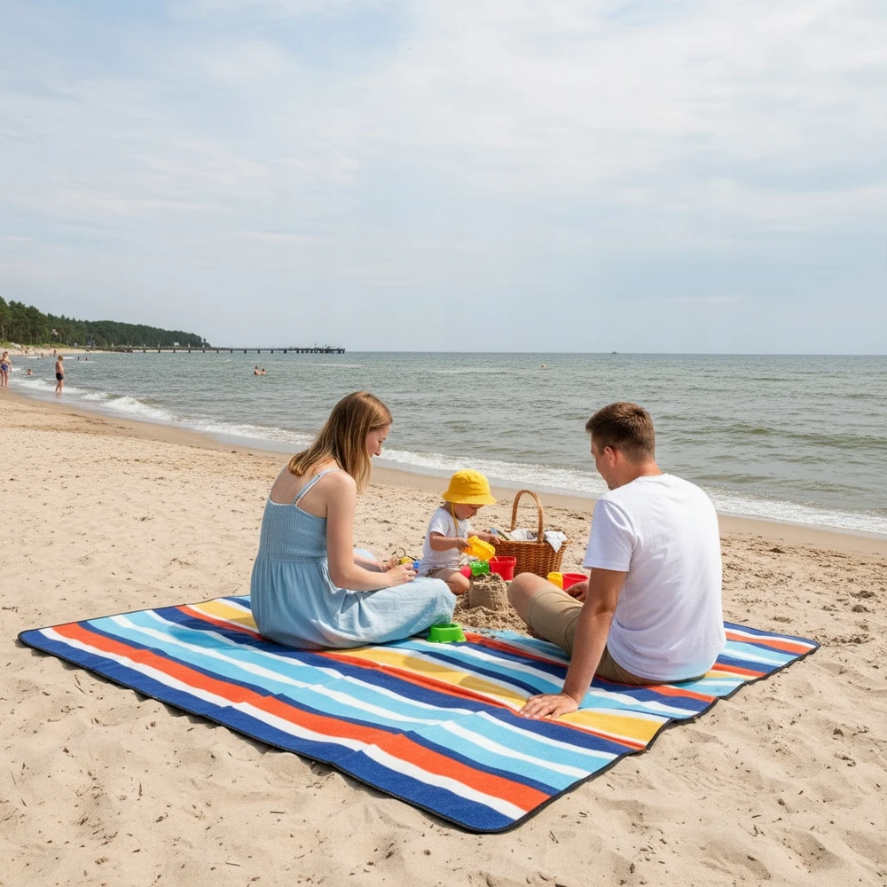 Meblowe Love TURISTINĖ PIKNIKO ANTLOGA VANDENIUI ATSPIRUS PAPLŪDŽIO KILIMAS SU IZOLIACIJA 200X200CM XXL