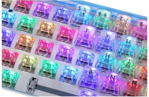 Mechaninė DELTACO GAMING klaviatūra,US išdėstymas, permatoma, RGB / 4222267 / GAM-160-T-US