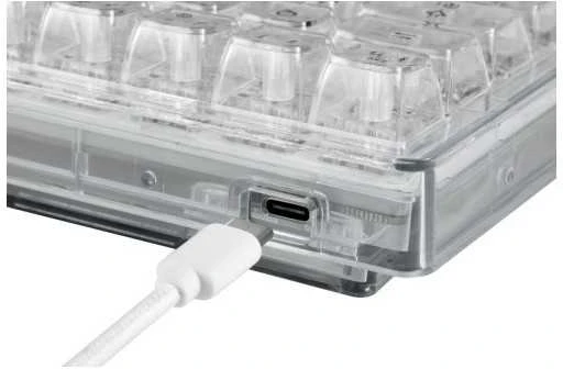 Mechaninė DELTACO GAMING klaviatūra,US išdėstymas, permatoma, RGB / 4222267 / GAM-160-T-US