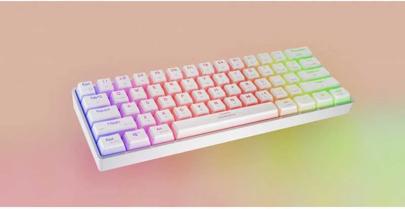 Genesis Klaviatūra žaidimams Thor 660 G2 Gateron Brown belaidė mechaninė su pašvietimu balta