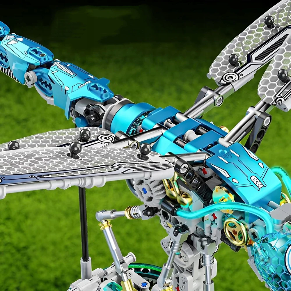 Mechaninių laumžirgių statybinių kaladėlių rinkinys su stendu, dovana vaikams