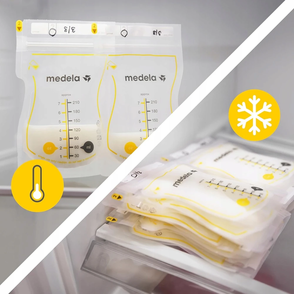 MEDELA EASY POUR MOTINOS PIENO LAIKYMO MAIŠELIAI, 210 ML, 100 VNT.