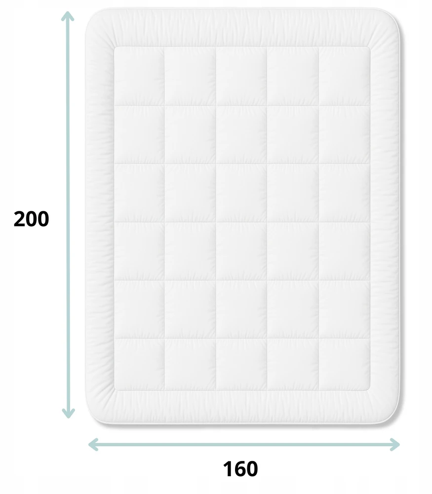AMW Antialerginė antklodė 160x200 cm, medicininė, dviejų sluoksnių dizainas visiems sezonams, baltas medvilnės ir poliesterio užvalkalas, skalbiama antklodė