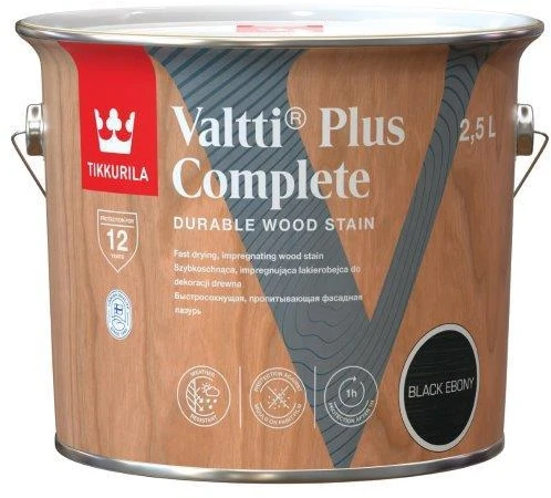 Medienos dažyvė TIKKURILA VALTTI PLUS COMPLETE, šilko matiniai, balkšvos sp., 2,5 l