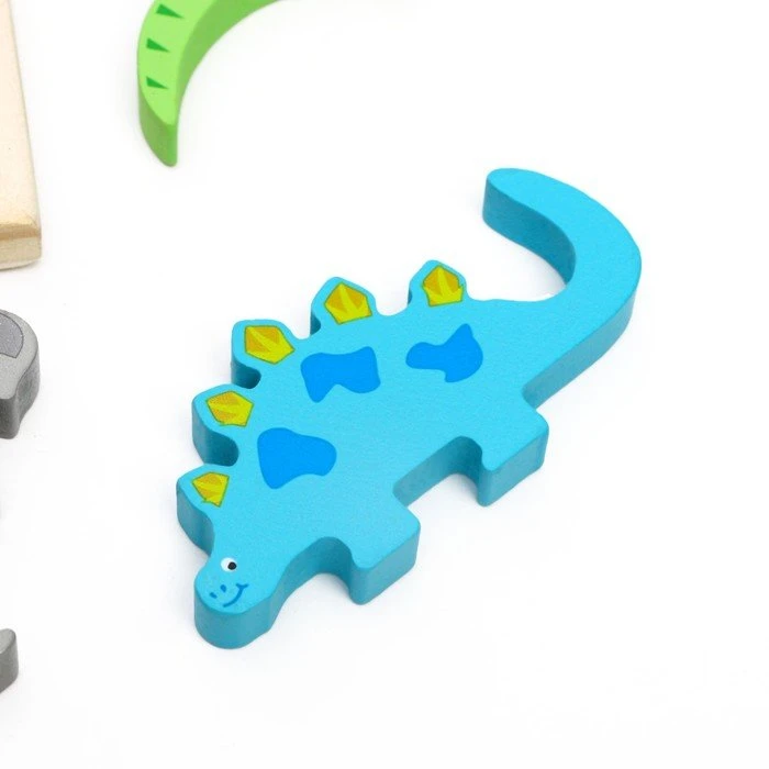 Medinė dinozaurų dėlionė 12 dalių - Mega Creative