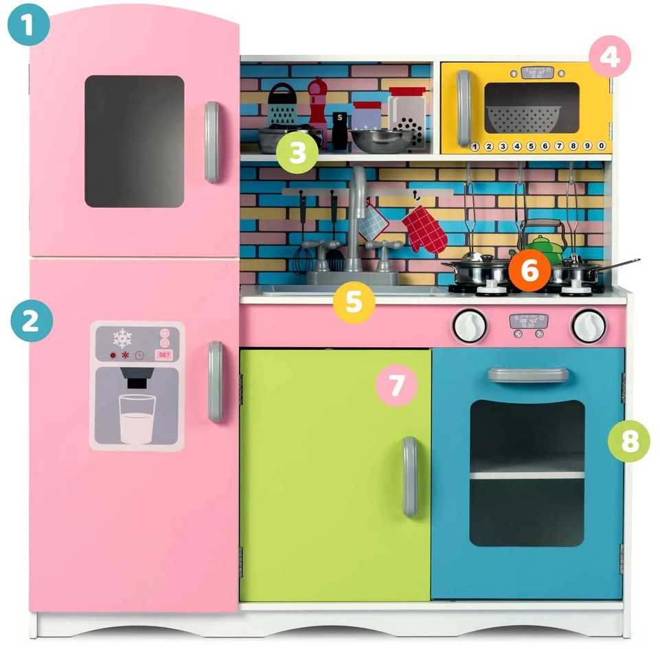 Ricokids Medinė virtuvė vaikams – didelė su priedais