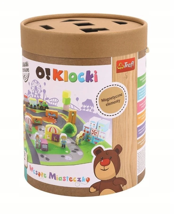 Medinės kaladėlės Trefl O!Blocks Happy Town