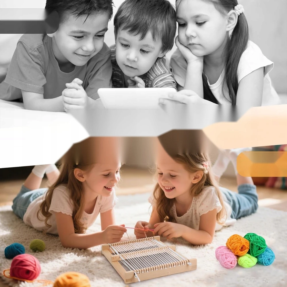 MEDINĖS STAKLĖS MOKYKLINĖS STAKLĖS AUDIMO RINKINYS 29X19CM VAIKAMS STUDENTAI