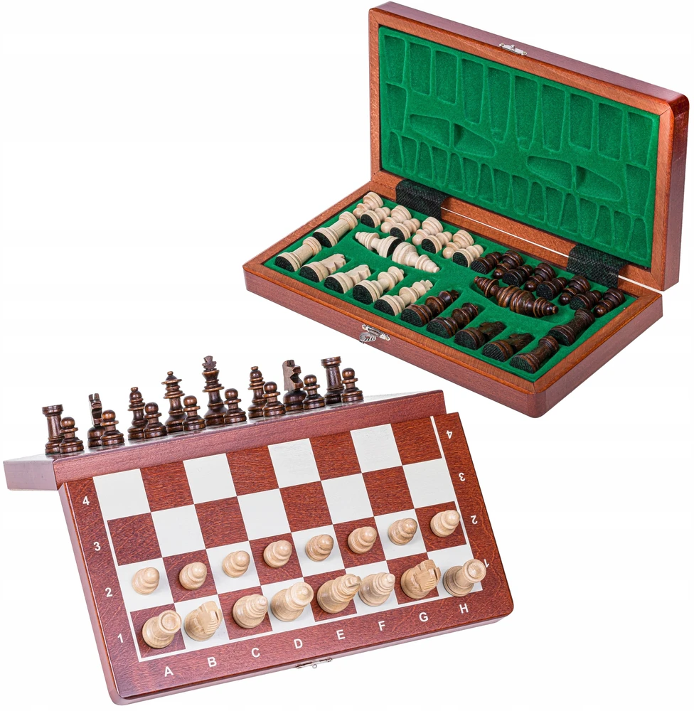 Mediniai magnetiniai šachmatai Basic 270 mm