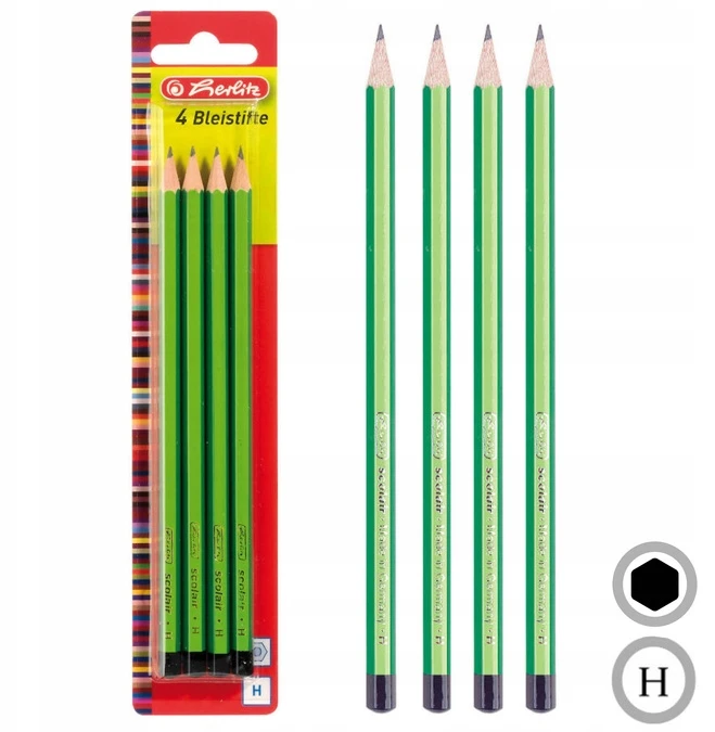 Mediniai pieštukai Herlitz H, 4 vnt.