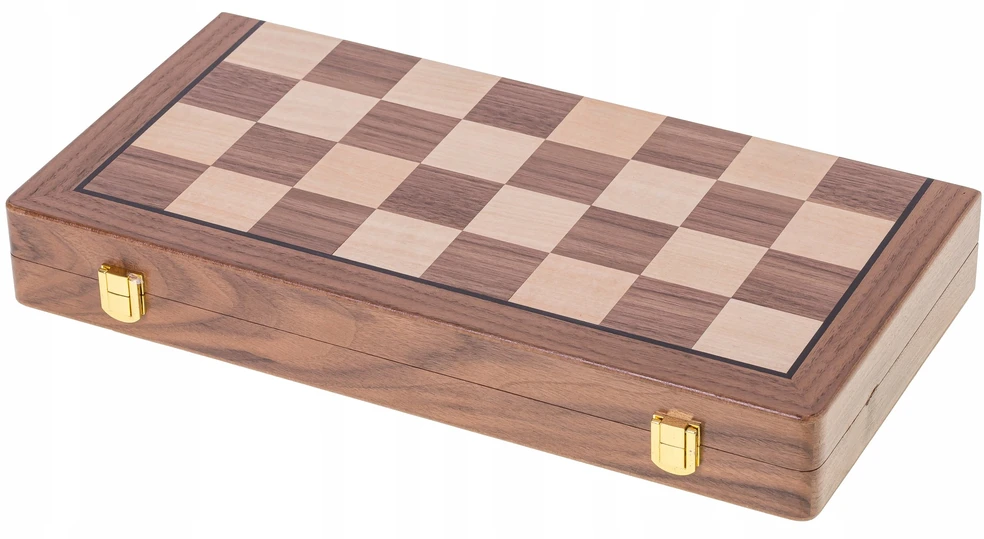 Mediniai šachmatų ir damų rinkinys 380x380mm, magnetinis, su papildomais valdovais