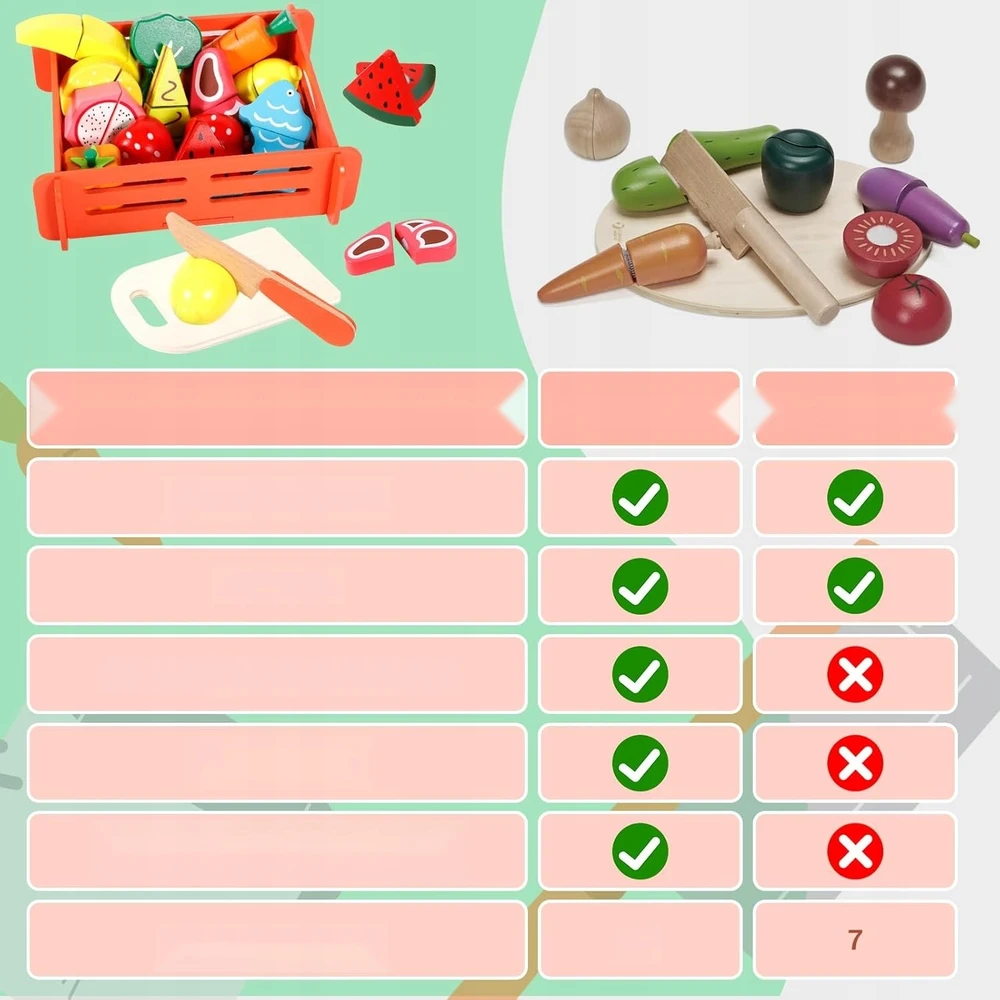MEDINIAI VIRTUVĖS PRIEDAI MONTESSORI VIRTUVĖS ŽAISLŲ MAISTAS