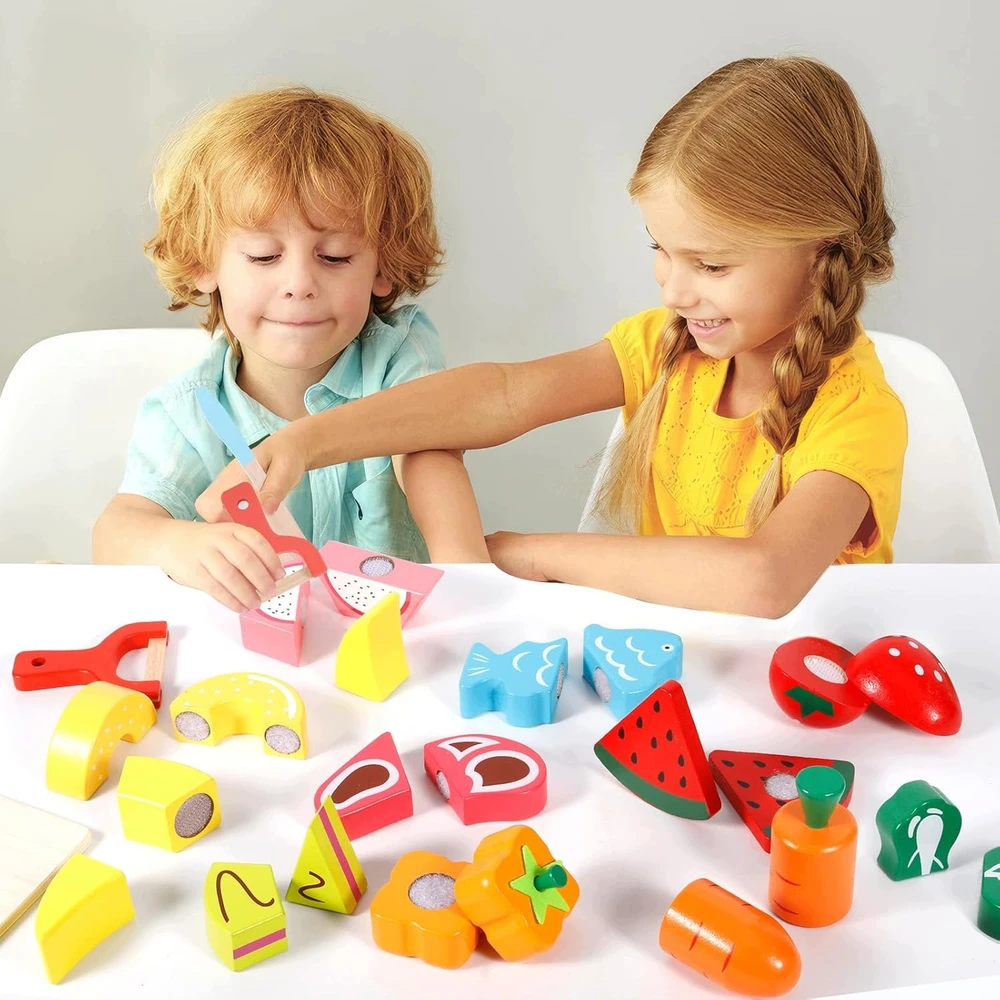 MEDINIAI VIRTUVĖS PRIEDAI MONTESSORI VIRTUVĖS ŽAISLŲ MAISTAS