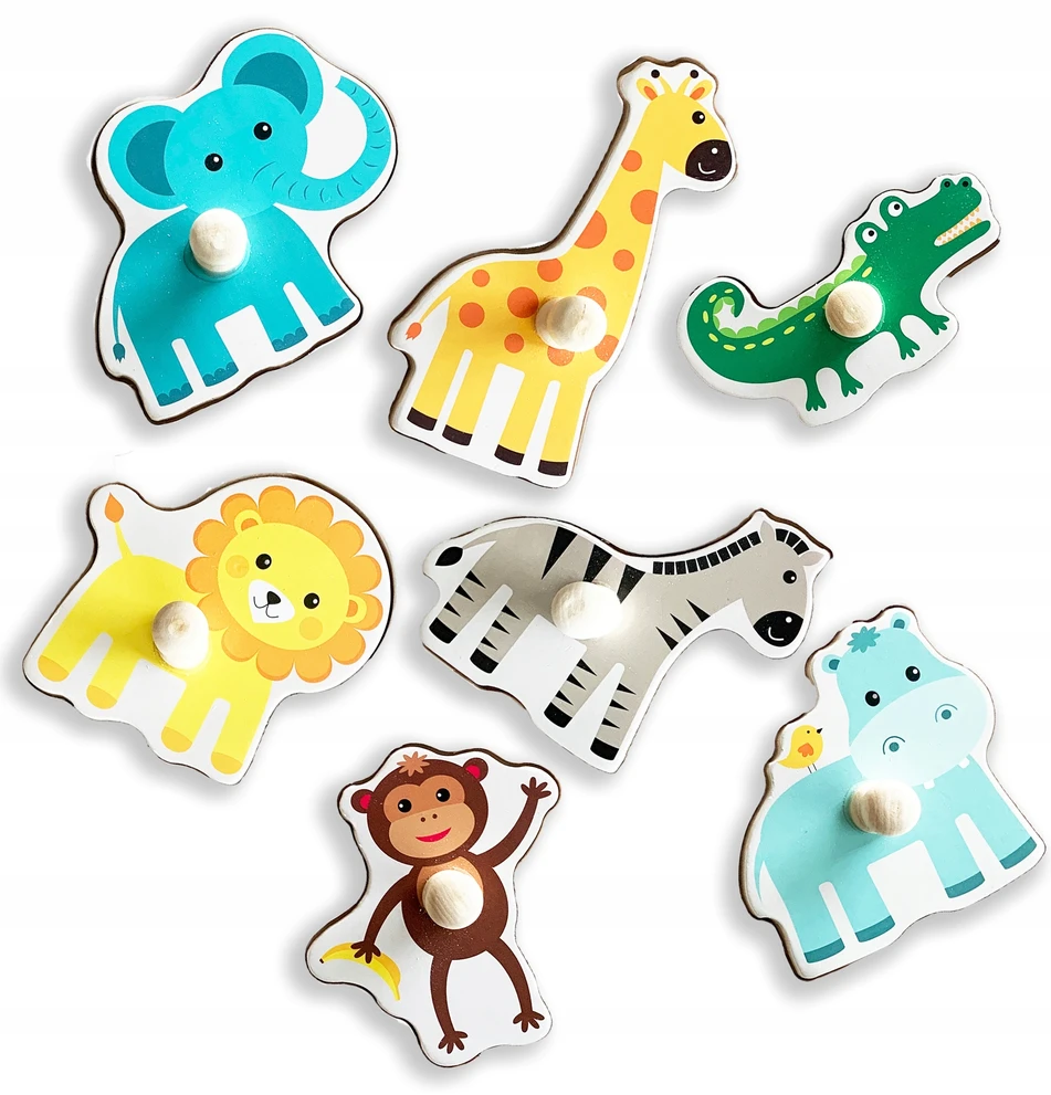Medinis dėlionė Smily Play Zoo gyvūnai, 8 elementai