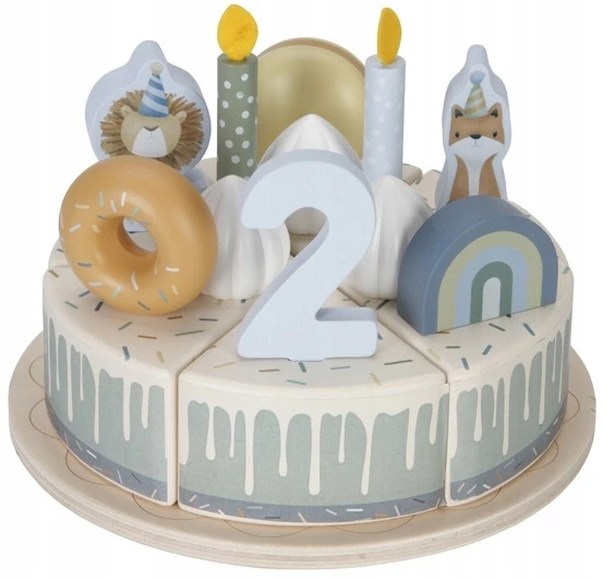 Medinis gimtadienio tortas Little Dutch, melsvas