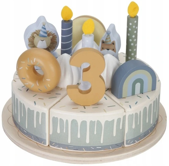 Medinis gimtadienio tortas Little Dutch, melsvas