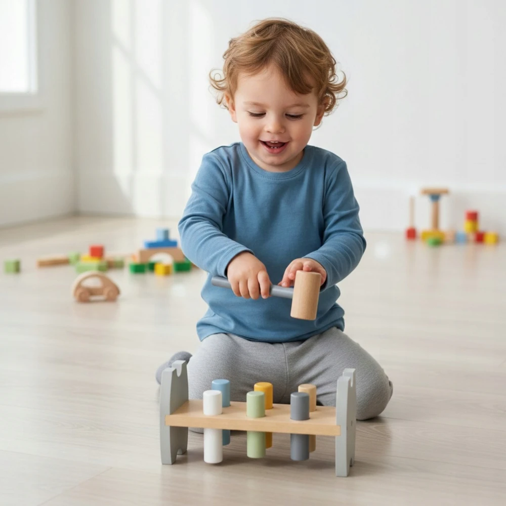 Viga Medinė Musės Žaidimas Pingvinas Montessori