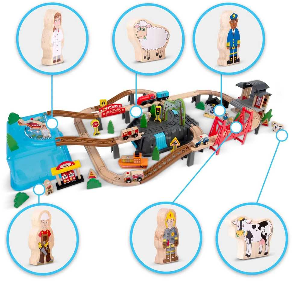 Medinis miesto traukinių rinkinys 100 dalių RK-879 Ricokids