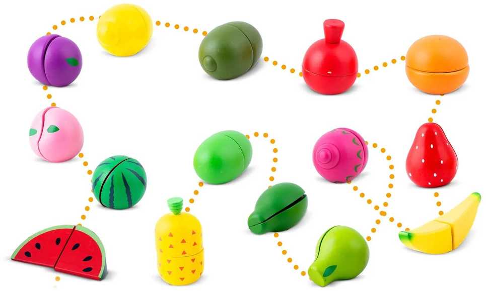 Medinis vaisių žaislas pjaustymui RK-872 Ricokids