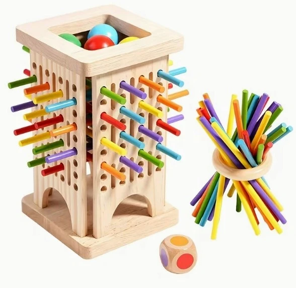 Medinis žaislas Montessori arkadinis žaidimas, atpalaiduojantis, kovojantis su stresu