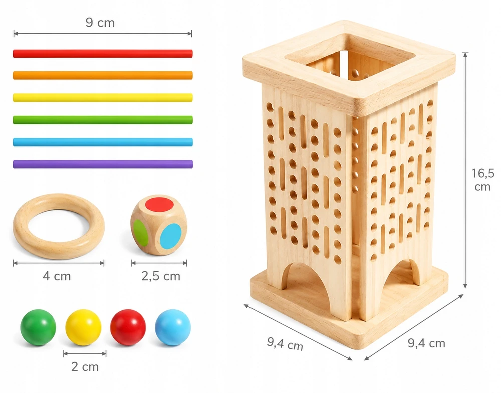 Medinis žaislas Montessori arkadinis žaidimas, atpalaiduojantis, kovojantis su stresu