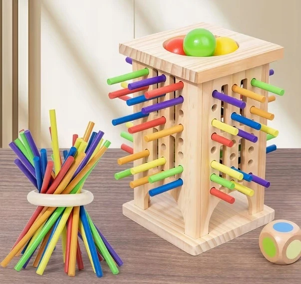 Medinis žaislas Montessori arkadinis žaidimas, atpalaiduojantis, kovojantis su stresu