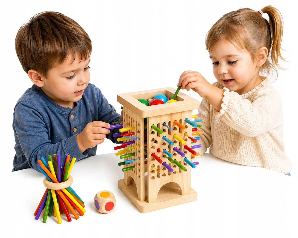 Medinis žaislas Montessori arkadinis žaidimas, atpalaiduojantis, kovojantis su stresu