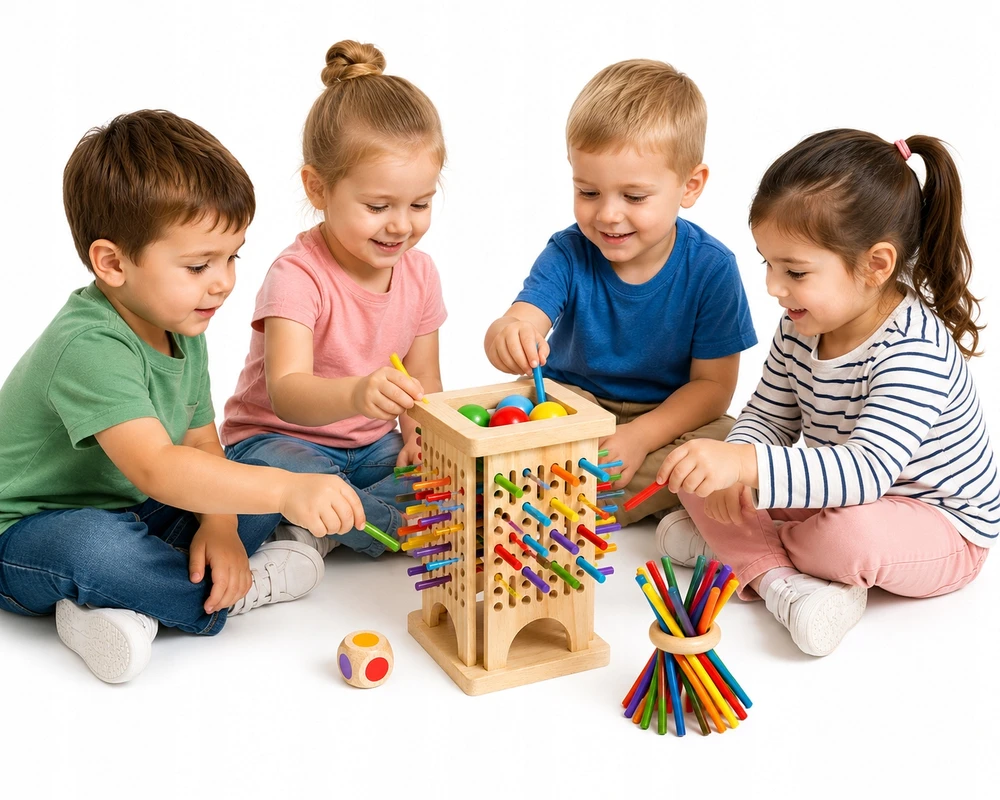 Medinis žaislas Montessori arkadinis žaidimas, atpalaiduojantis, kovojantis su stresu