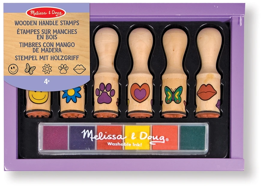 Medinių antspaudų su rankenėlėmis rinkinys Melissa & Doug