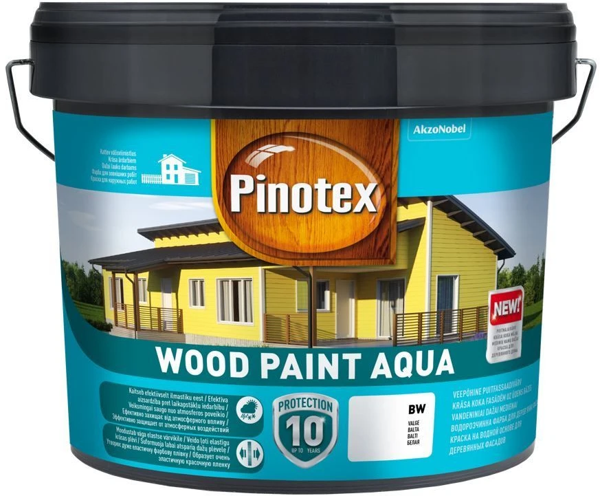Medinių fasadų dažai PINOTEX WOOD PAINT AQUA, švediškai raudonos sp., 9 l