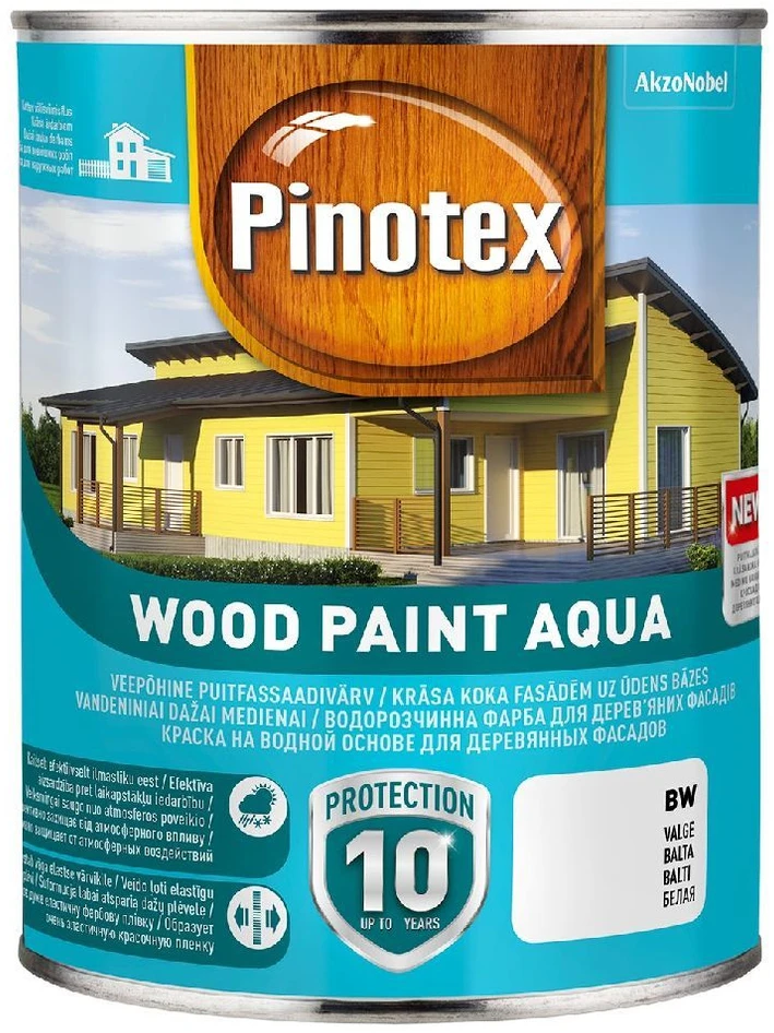 Medinių fasadų dažai PINOTEX WOOD PAINT AQUA, BW bazė, 1 l