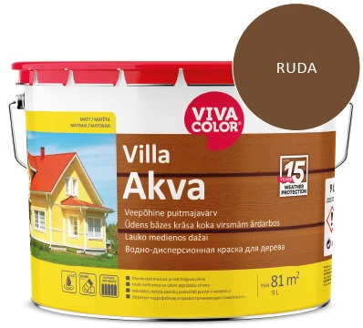 Medinių fasadų dažai TOPCOLOR PREMIUM VILLA LATEX ruda pusiau matiniai 10 L