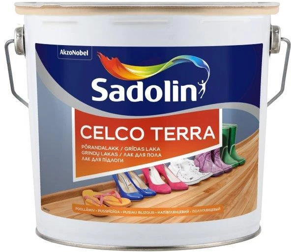 Medinių grindų lakas SADOLIN CELCO TERRA 90, blizgus, 2,5 l