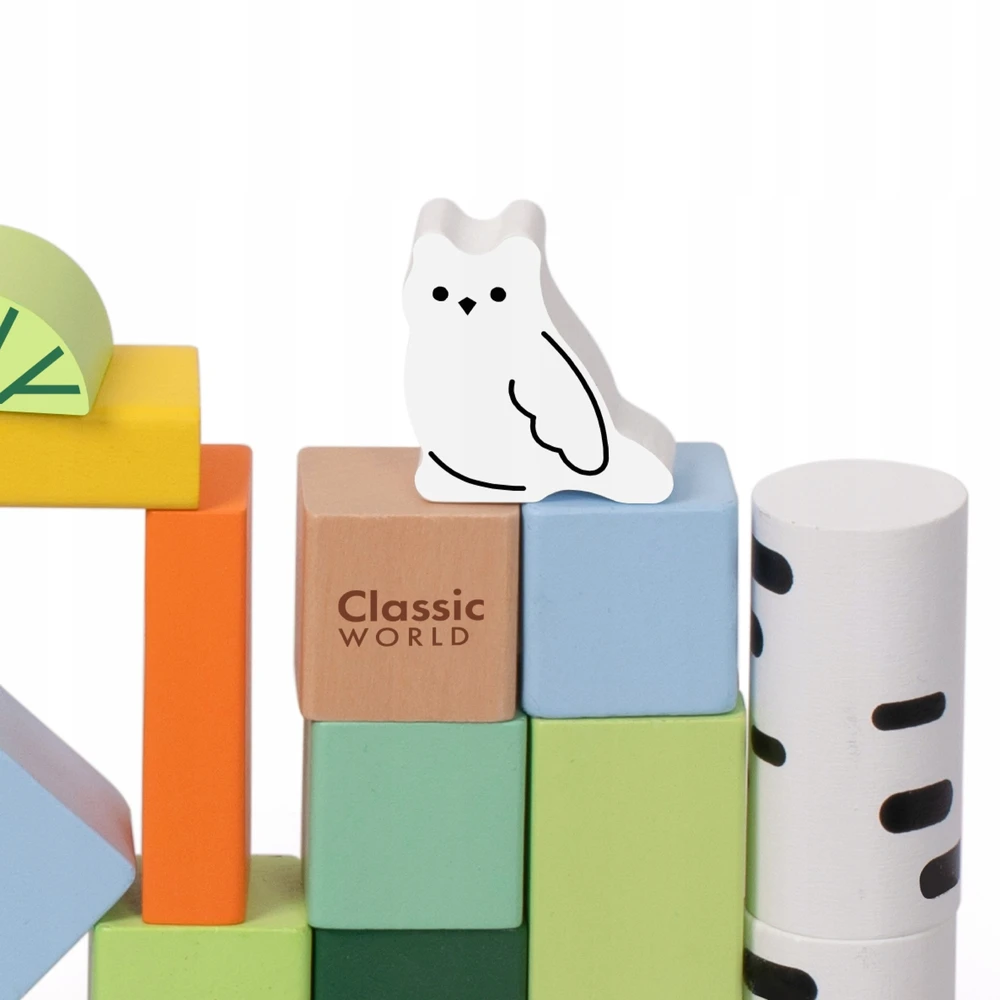 Medinių kaladėlių rinkinys Miško pasaulis CLASSIC WORLD