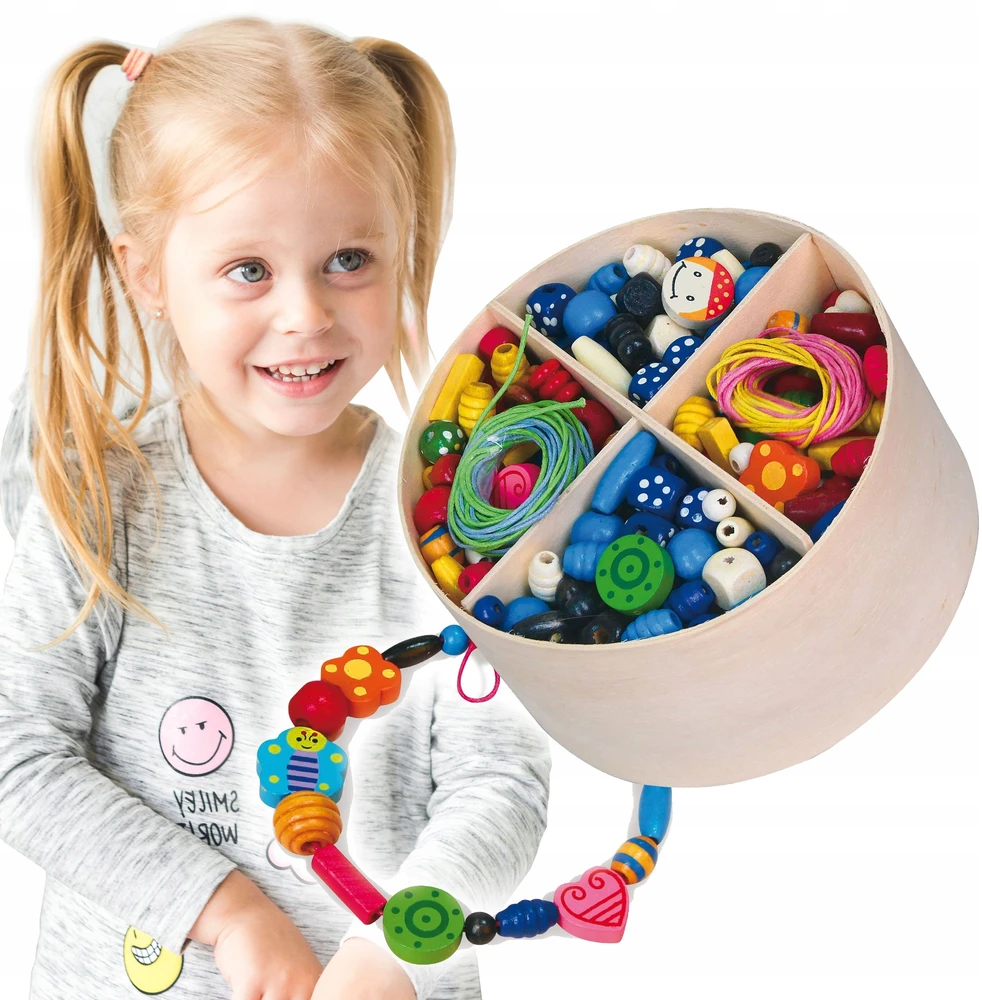 Viga New Classic Toys Įvairiaspalvių karoliukų rinkinys