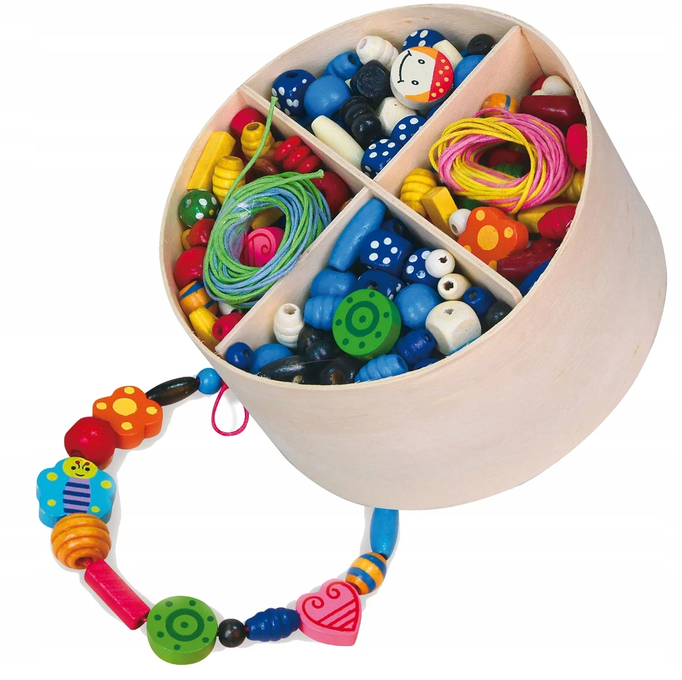 Viga New Classic Toys Įvairiaspalvių karoliukų rinkinys