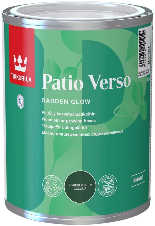 Medinių lysvių aliejus TIKKURILA PATIO VERSO, pilkos sp., 0,9 l