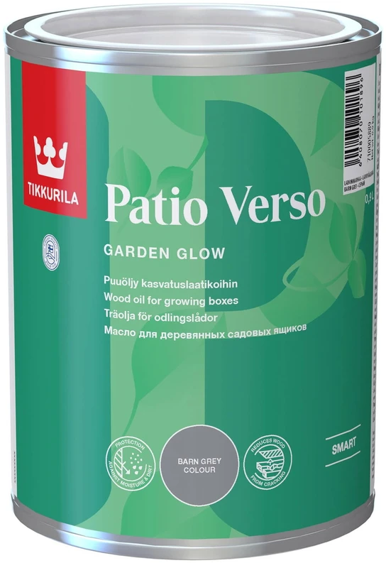 Medinių lysvių aliejus TIKKURILA PATIO VERSO, pilkos sp., 0,9 l